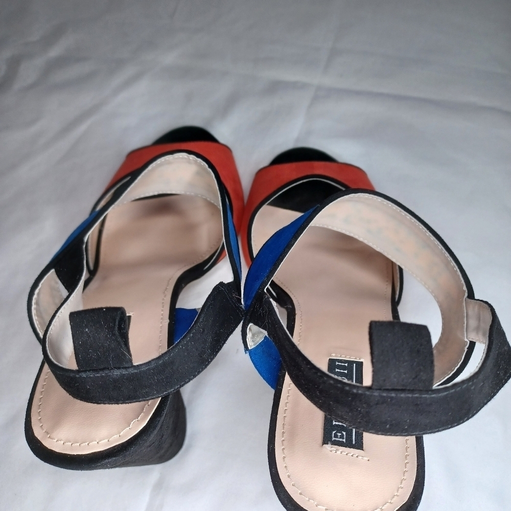Eloquii Women's Blue and Orange Sandals - Picture 14 of 16